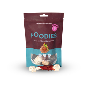 חטיף פודיס גלילת ברווז עם עצם דנטלית 100 גר חטיף פודיס גלילת ברווז עם עצם דנטלית 100 גר