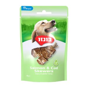 שיפודי סלמון ודג בקלה 80 ג