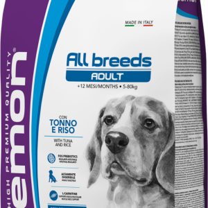 שק מזון יבש לכלבים בוגרים בטעם טונה ואורז