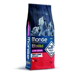 שק מזון יבש לגורי כלבים – בי־ווילד Low Grain בטעם צבי