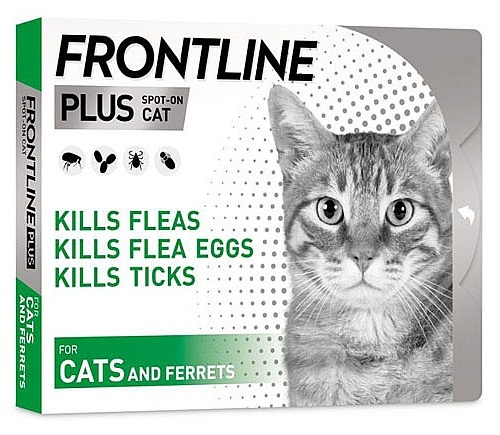 אמפולת טיפות וטרינרית לחתולים להגנה חודשית מפני פרעושים, קרציות וכינים