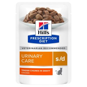 פאוצ' מזון רפואי לחתול בוגר בטעם עוף, Hill’s Prescription Diet s/d