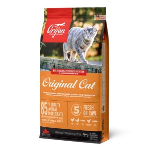 מזון יבש פרימיום, עשיר ב-90% חלבון מן החי, ללא דגנים, כולל DHA ופרוביוטיקה – לתמיכה מלאה בבריאות טבעית.