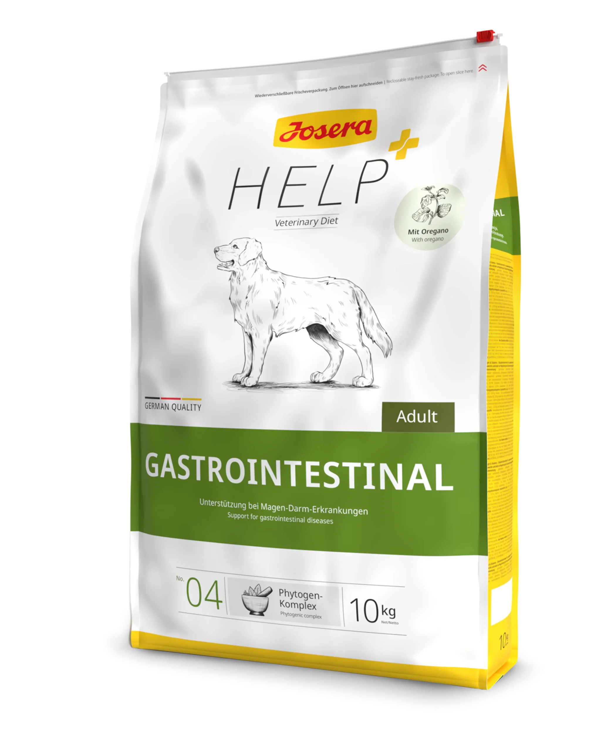 שק מזון רפואי יבש לכלבים – Josera Gastrointestinal Veterinary, סימון תמיכה בעיכול על האריזה