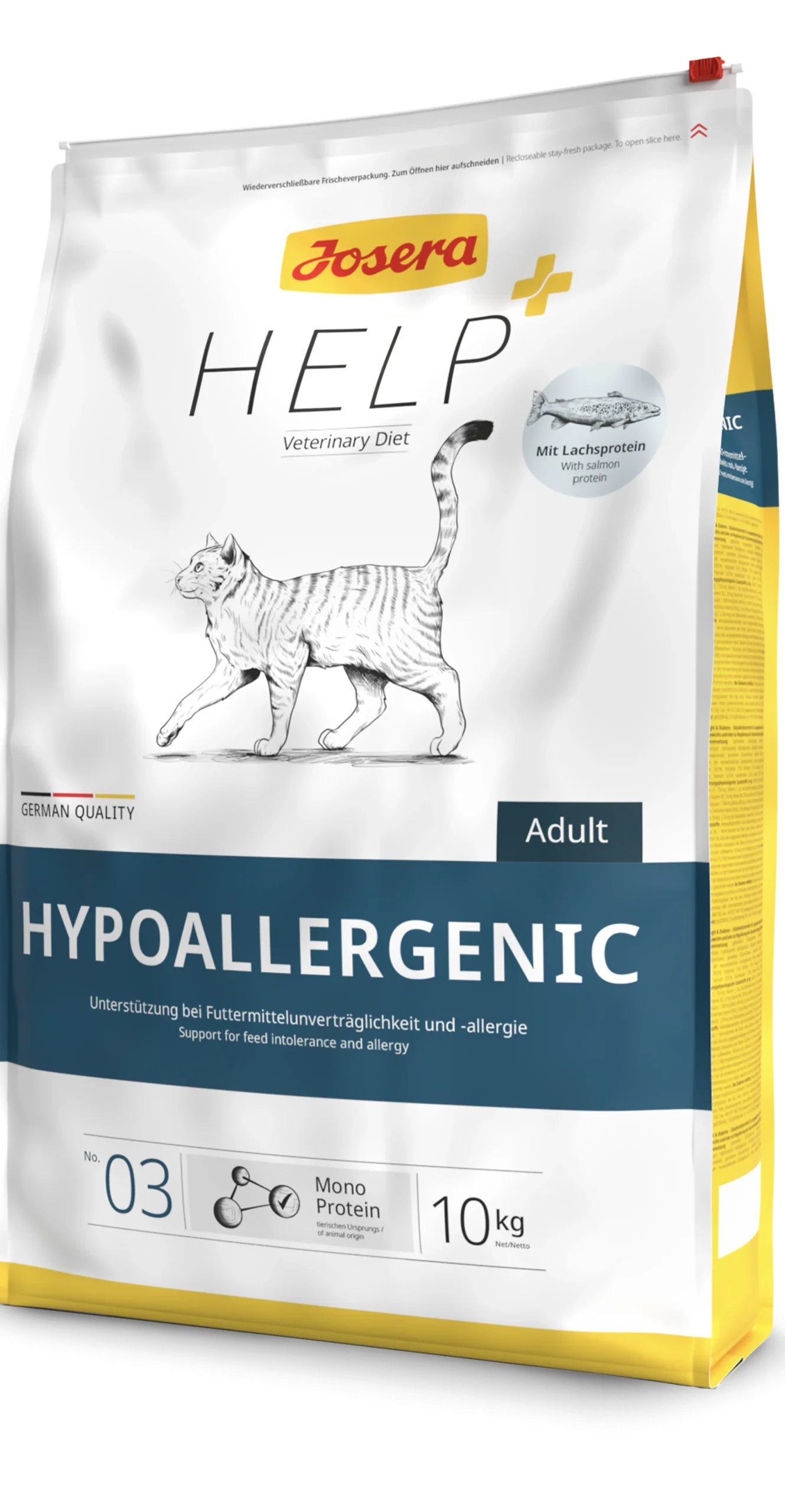 שק מזון יבש רפואי לחתולים להפחתת אלרגיות ולשמירה על עור ועיכול בריא