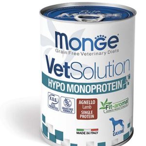 מזון רפואי רטוב לכלבים עם חלבון יחיד, של Monge VetSolution, 400 גרם