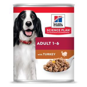 שימור כלב בוגר הודו פחית מזון רטוב עם הודו לכלבים בוגרים — תזונה מאוזנת ומזינה.