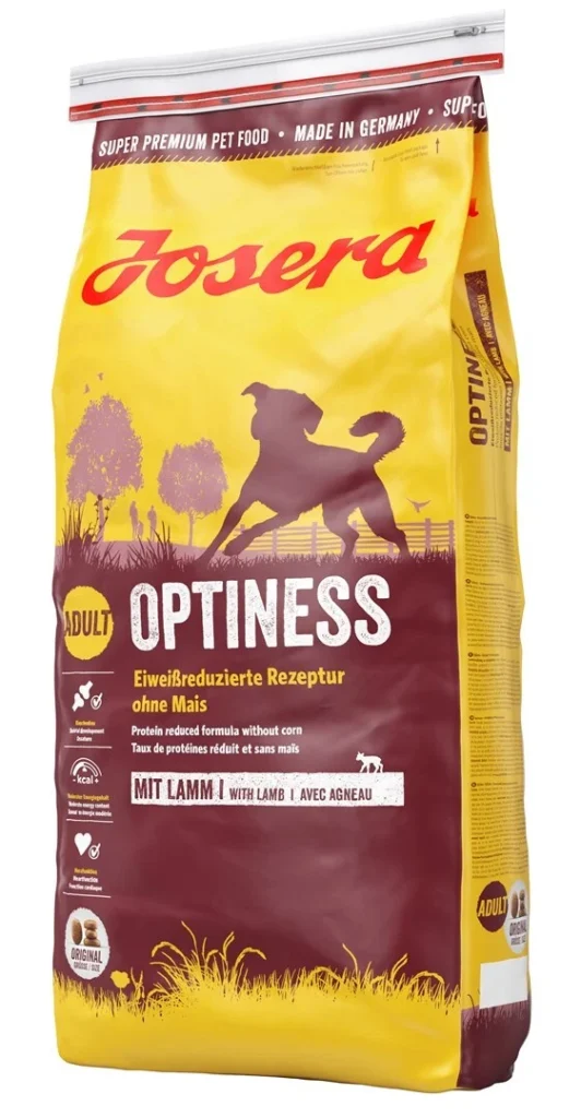 שק מזון יבש לכלבים Josera Optiness – עוף, כבש ותפוחי אדמה – 15 ק"ג