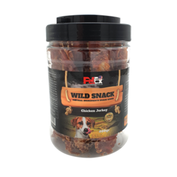 פטקס צנצנת עצמות לעיסה עוף PETEX Wild Snack Chicken Jerky Dog Treats